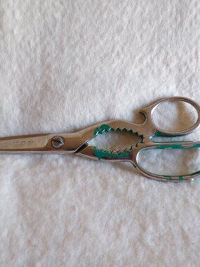 Vintage WISS K.S. Made in USA Scissors Kitchen Shears Cutlery JAr Claw Multi 8"